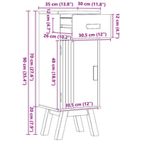 Mobile da Bagno con lo scaffale Olden Marrone 35 x 30 x 90 cm 42001358