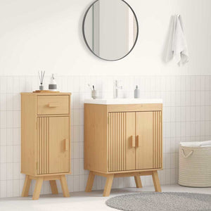 Mobiletto per lavabo con porta-Armadietto da bagno Olden Marrone 114 x 43 x 73.5 cm