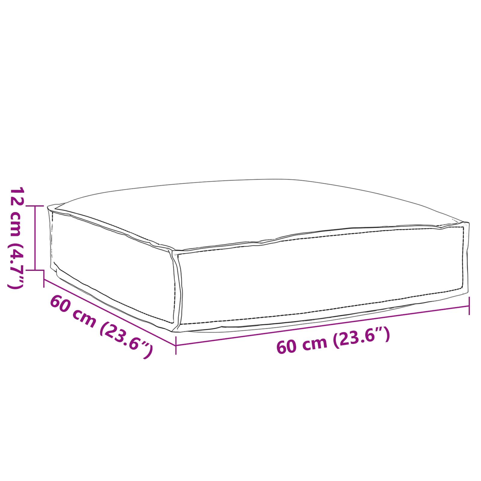 Cuscino per seduta pallet Talpa 60 x 60 x 12 cm Tessuto Oxford 42001493