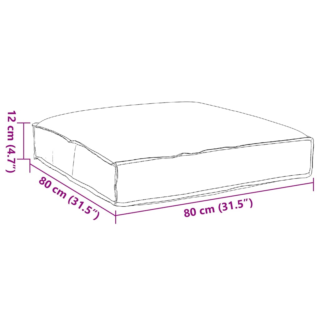 Cuscino per seduta pallet Crema 80 x 80 x 12 cm Tessuto Oxford 42001510