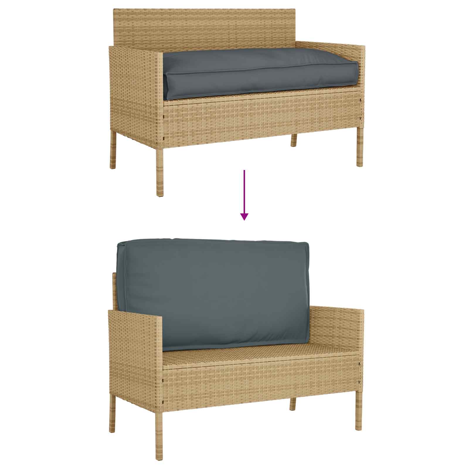 Cuscino Antracite 120 x 60 x 12 cm Tessuto Oxford 42001558