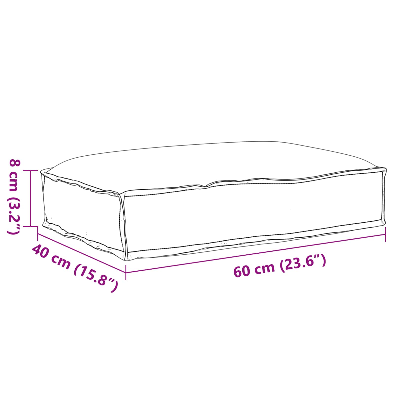 Cuscino per seduta pallet Floreale Multicolore 60 x 40 x 8 cm 42001617