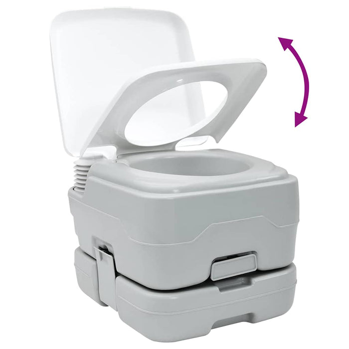 Toilette Portatile per Camping Grigio 41.5 x 36.5 x 30 cm 42001425