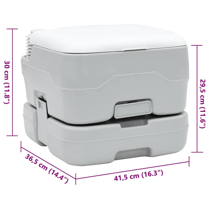 Toilette Portatile per Camping Grigio 41.5 x 36.5 x 30 cm 42001425