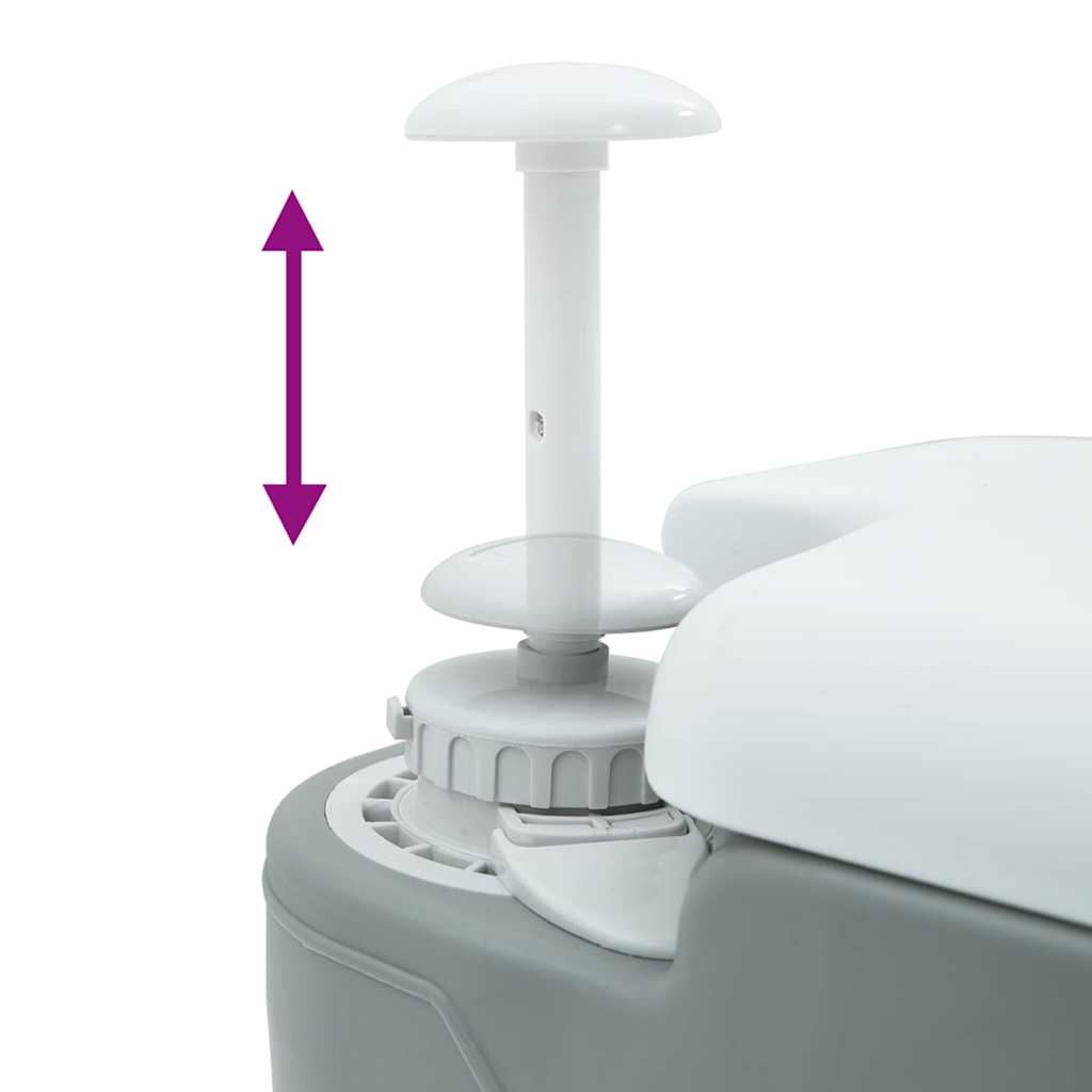 Toilette Portatile da Campeggio  Grigia con Serbatoio d'Acqua Fresca da 10L e Serbatoio dei Rifiuti da 20L 42001429