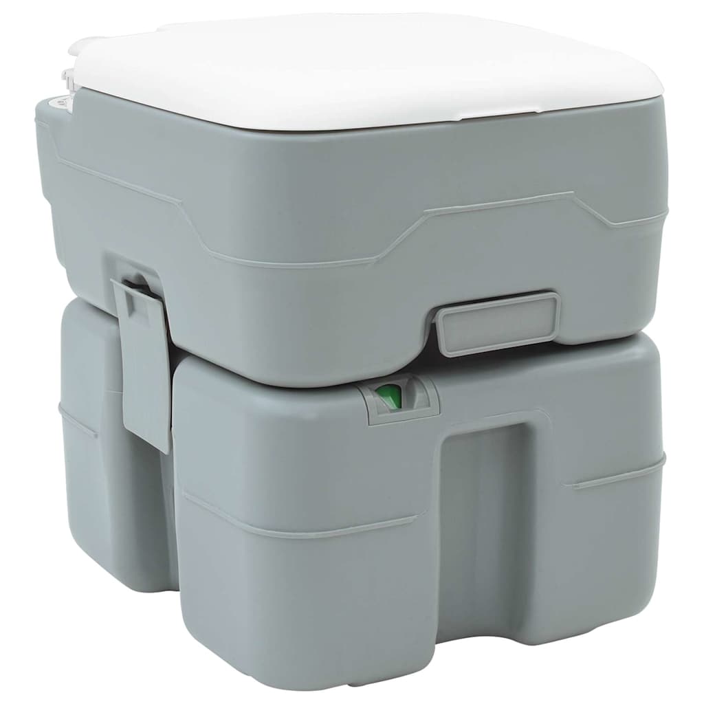 Toilette Portatile da Campeggio  Grigia con Serbatoio d'Acqua Fresca da 10L e Serbatoio dei Rifiuti da 20L 42001429