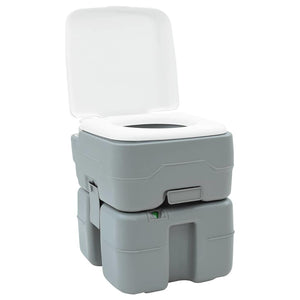 Toilette Portatile da Campeggio  Grigia con Serbatoio d'Acqua Fresca da 10L e Serbatoio dei Rifiuti da 20L 42001429