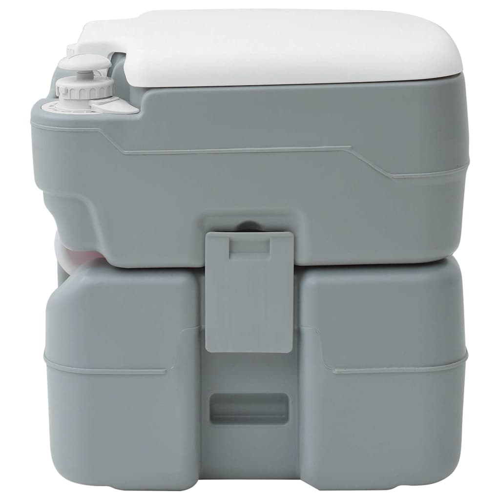 Toilette Portatile da Campeggio  Grigia con Serbatoio d'Acqua Fresca da 10L e Serbatoio dei Rifiuti da 20L 42001429