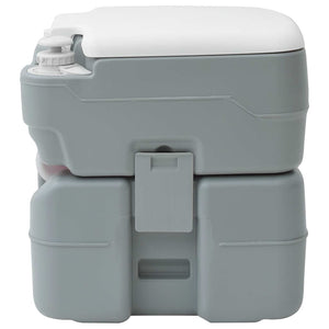 Toilette Portatile da Campeggio  Grigia con Serbatoio d'Acqua Fresca da 10L e Serbatoio dei Rifiuti da 20L 42001429