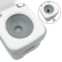 Set di Toilette da Campeggio e Lavabo Portatile Grigio e Bianco 42001431
