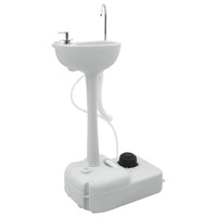 Set di Toilette da Campeggio e Lavabo Portatile Grigio e Bianco 42001431