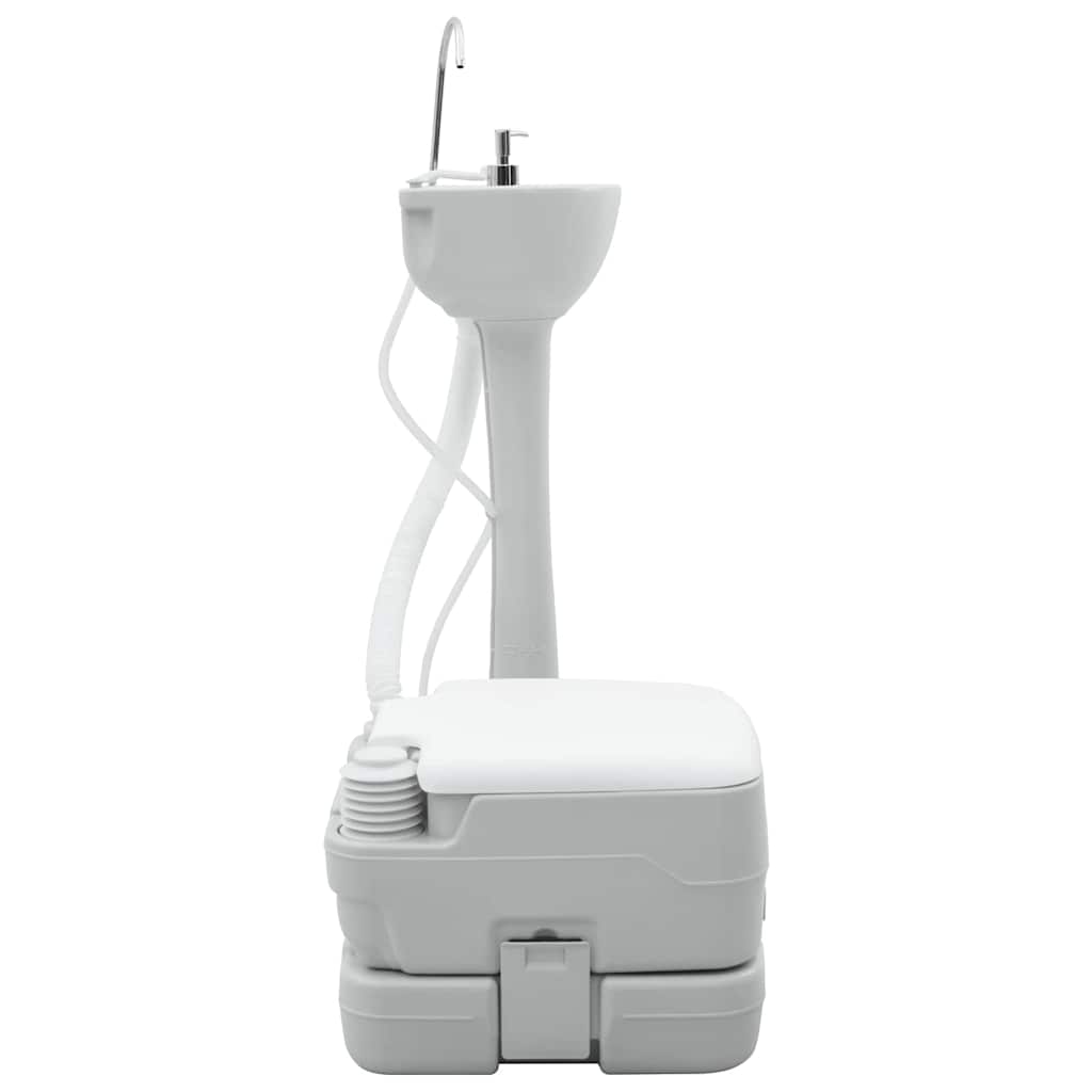 Toilette da Campeggio 2 pcs Grigio, Bianco 50.5 x 33 x 103 cm 42001433