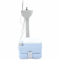 Set di Toilette da Campeggio e Lavandino Portatile  Blu e Bianco 42001434