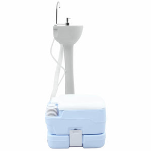 Set di Toilette da Campeggio e Lavandino Portatile  Blu e Bianco 42001434