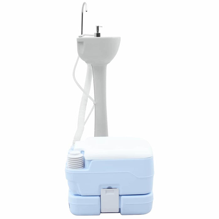 Set di Toilette da Campeggio e Lavandino Portatile  Blu e Bianco 42001434