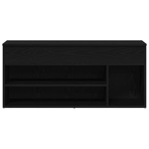 Scarpiera Rovere Nero 102x30,5x45 cm in Legno Multistrato