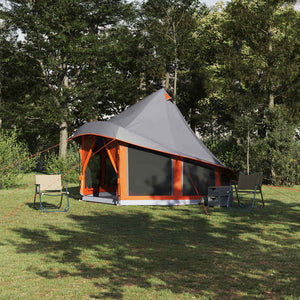 Tenda Tipi Familiare Grigio e arancione 404 x 370 x 270 cm 42000965