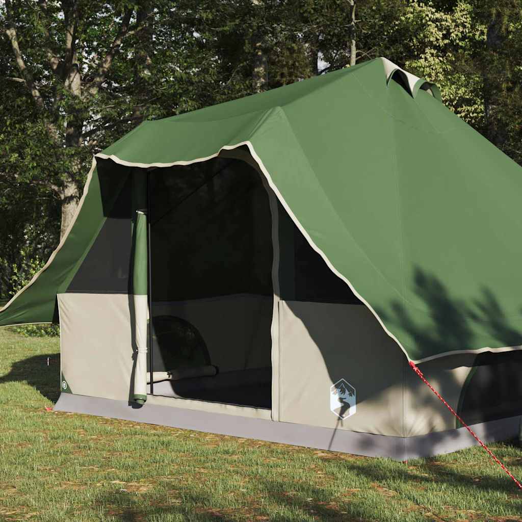 Tenda Tipi Familiare Verde e Marrone 358 x 296 x 258 cm 42000969