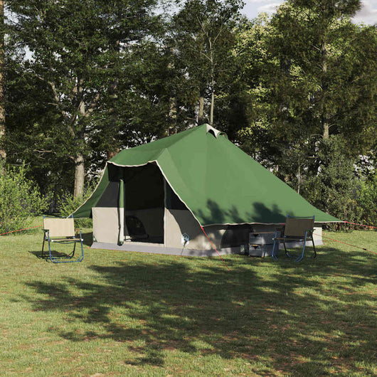 Tenda Tipi Familiare Verde e Marrone 358 x 296 x 258 cm 42000969