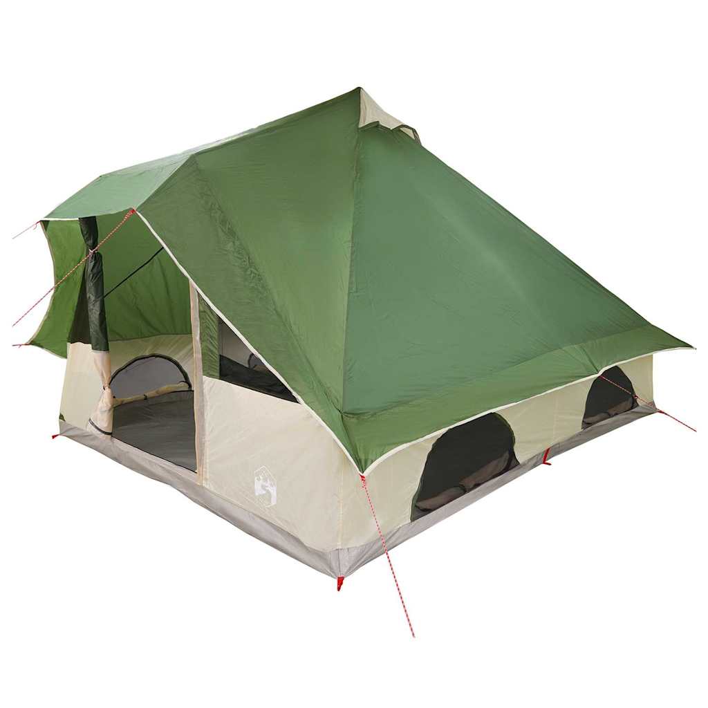 Tenda Tipi Familiare Verde e Marrone 358 x 296 x 258 cm 42000969