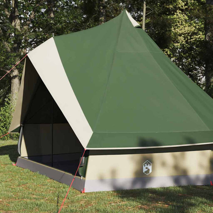 Tenda Tipi Familiare con tetto Verde e beige 400 x 346 x 250 cm 42000978