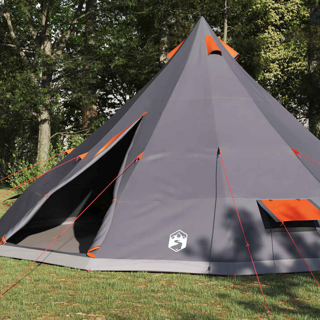 Tenda Tipi Familiare Grigio e arancione 560 x 560 x 300 cm 42000983