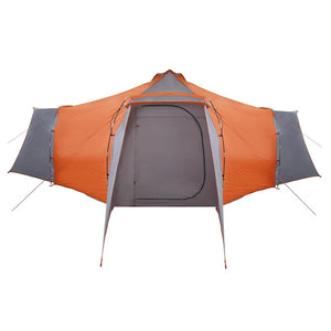 vidaXL Tenda Tipi Grigio e arancione 492 x 492 x 275 cm Tessuto