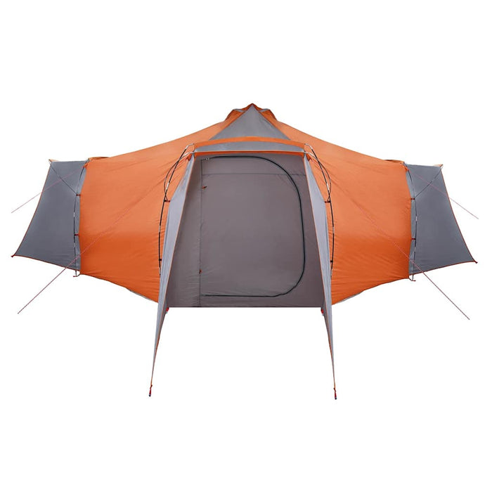 vidaXL Tenda Tipi Grigio e arancione 492 x 492 x 275 cm Tessuto