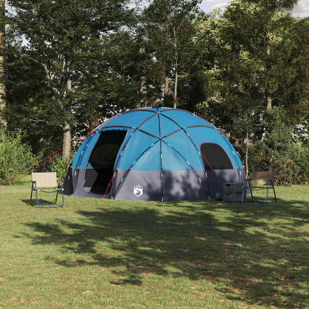 vidaXL Tenda da campeggio con tetto Blu 475 x 475 x 235 cm Poliestere