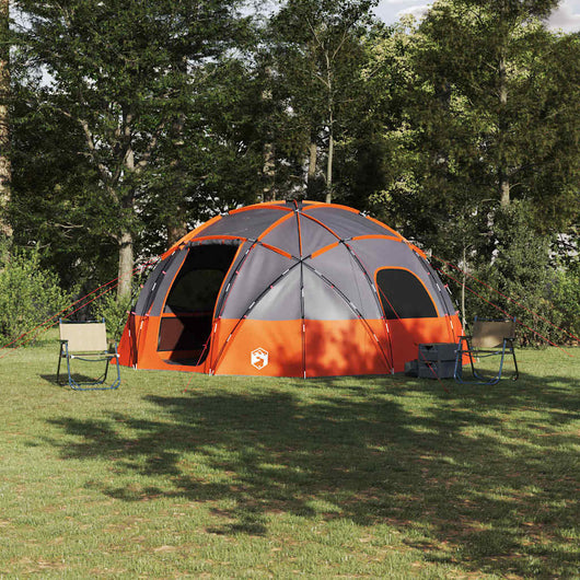 vidaXL Tenda da campeggio Grigio e arancione 475 x 475 x 235 cm