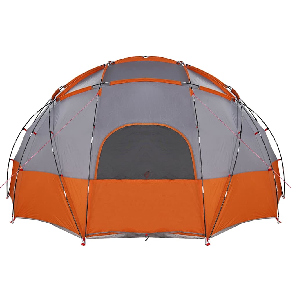 vidaXL Tenda da campeggio Grigio e arancione 475 x 475 x 235 cm