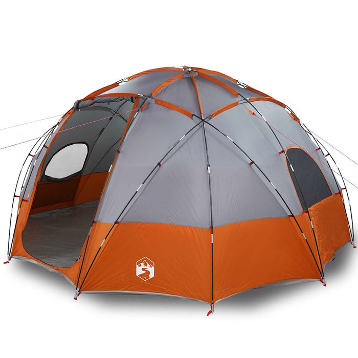 vidaXL Tenda da campeggio Grigio e arancione 475 x 475 x 235 cm