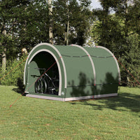 vidaXL Tenda porta biciclette con tetto Verde 256 x 222 x 182 cm