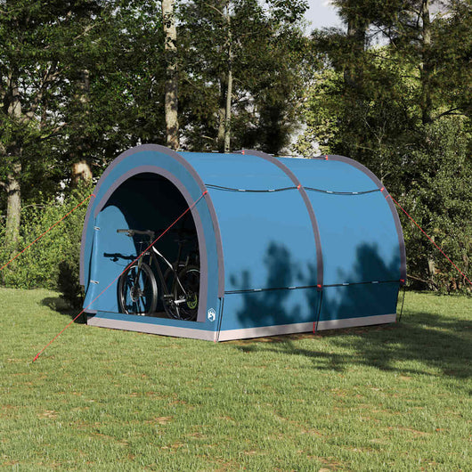 vidaXL Tenda porta biciclette con tetto Blu 256 x 222 x 182 cm