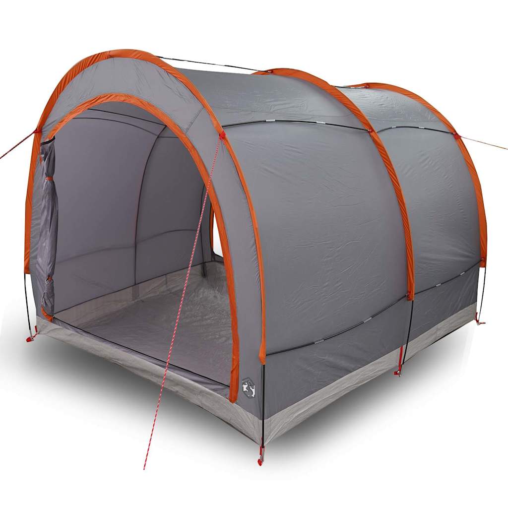 vidaXL Tenda porta biciclette Grigio e arancione 256 x 222 x 182 cm