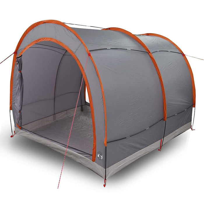 vidaXL Tenda porta biciclette Grigio e arancione 256 x 222 x 182 cm