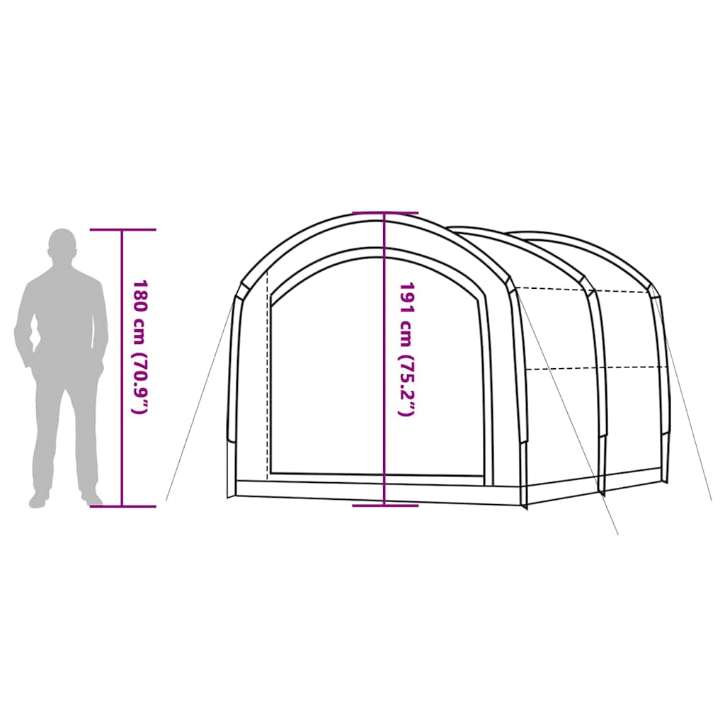 vidaXL Tenda Grigio e arancione 268 x 240 x 191 cm Poliestere