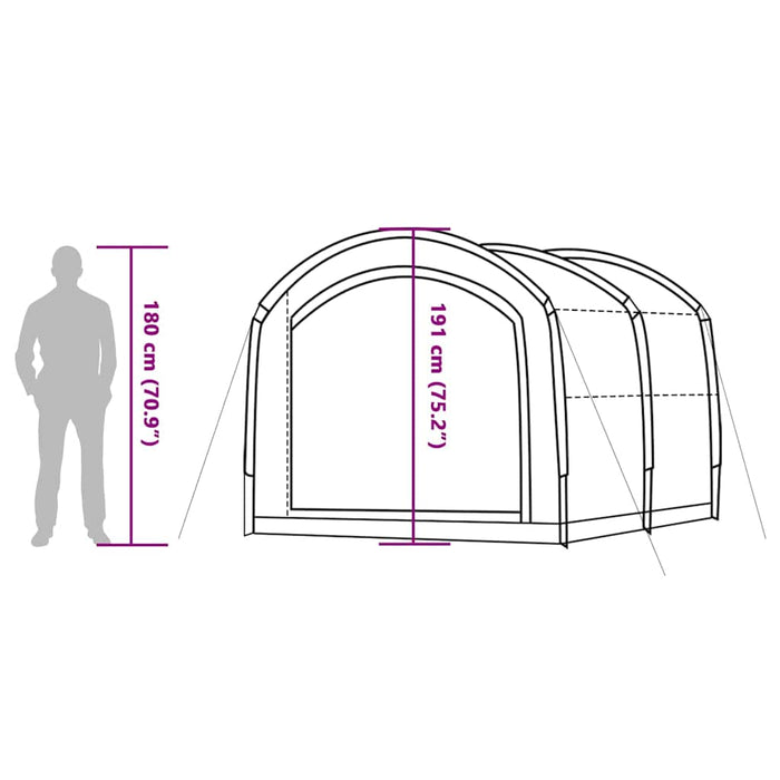 vidaXL Tenda Grigio e arancione 268 x 240 x 191 cm Poliestere