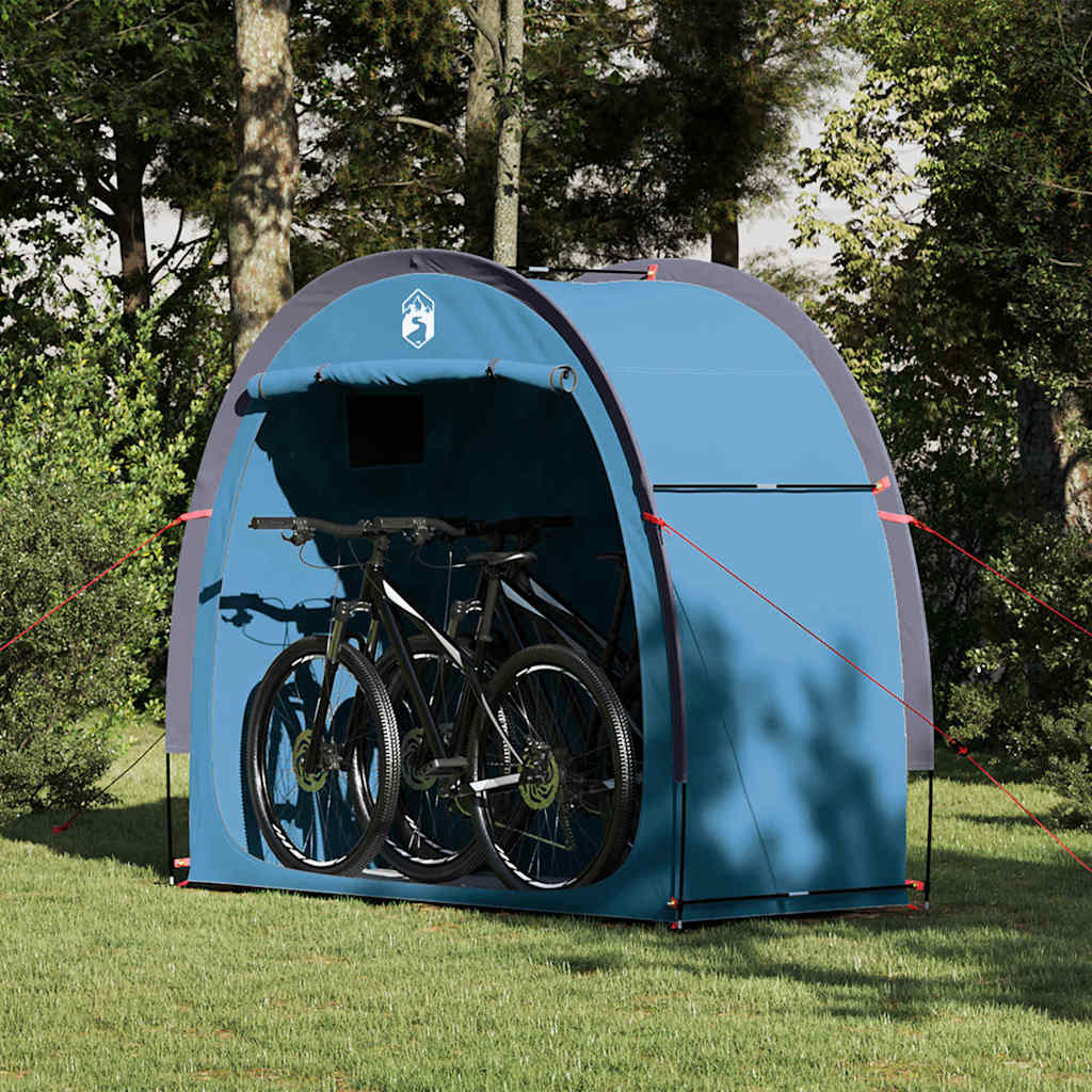 vidaXL Tenda porta biciclette con tetto Blu 210 x 90 x 174 cm