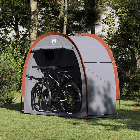 vidaXL Tenda porta biciclette Grigio e arancione 210 x 90 x 174 cm