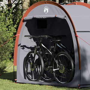 vidaXL Tenda porta biciclette Grigio e arancione 210 x 90 x 174 cm