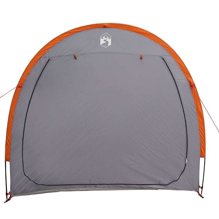 vidaXL Tenda porta biciclette Grigio e arancione 210 x 90 x 174 cm
