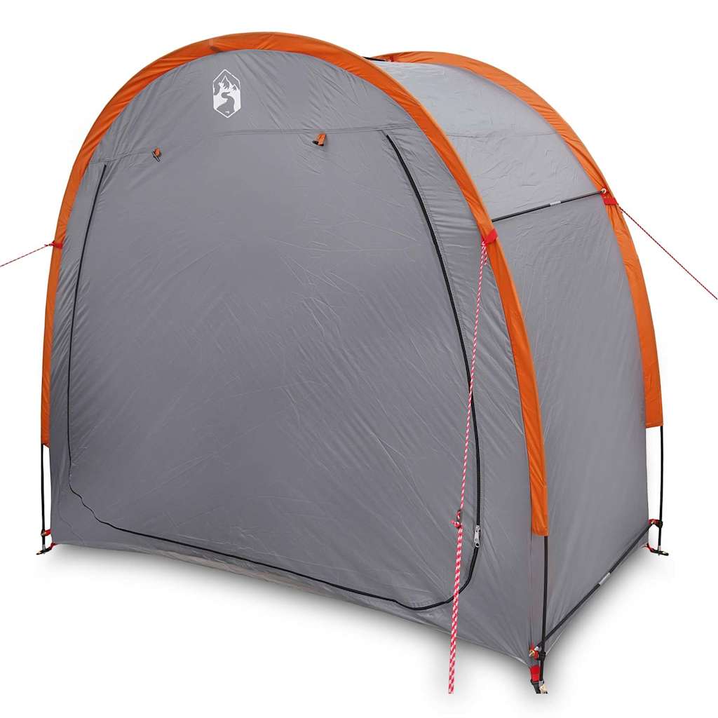 vidaXL Tenda porta biciclette Grigio e arancione 210 x 90 x 174 cm