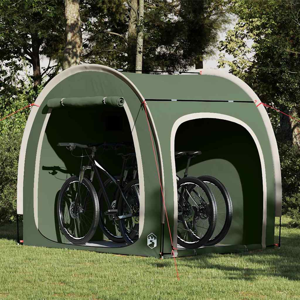 vidaXL Tenda porta biciclette con tetto Verde 218 x 156 x 180 cm