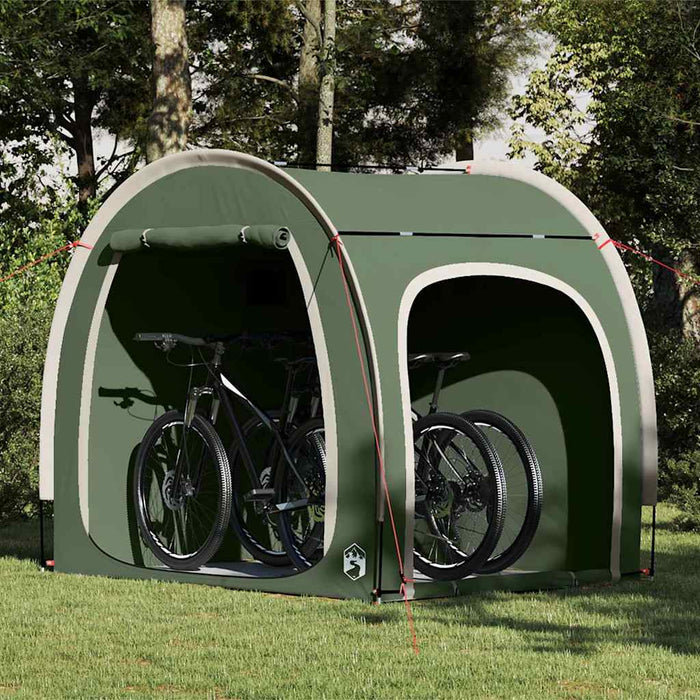 vidaXL Tenda porta biciclette con tetto Verde 218 x 156 x 180 cm