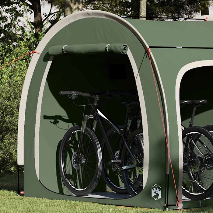 vidaXL Tenda porta biciclette con tetto Verde 218 x 156 x 180 cm