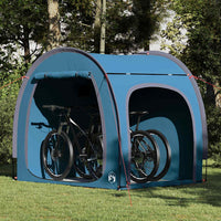 vidaXL Tenda porta biciclette con tetto Blu 218 x 156 x 180 cm