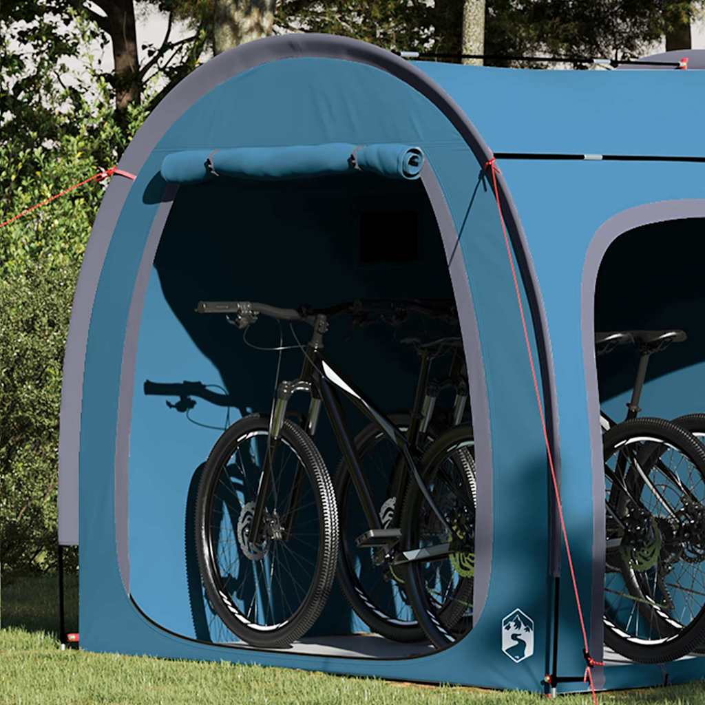 vidaXL Tenda porta biciclette con tetto Blu 218 x 156 x 180 cm
