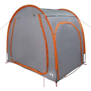 vidaXL Tenda porta biciclette Grigio e arancione 218 x 156 x 180 cm