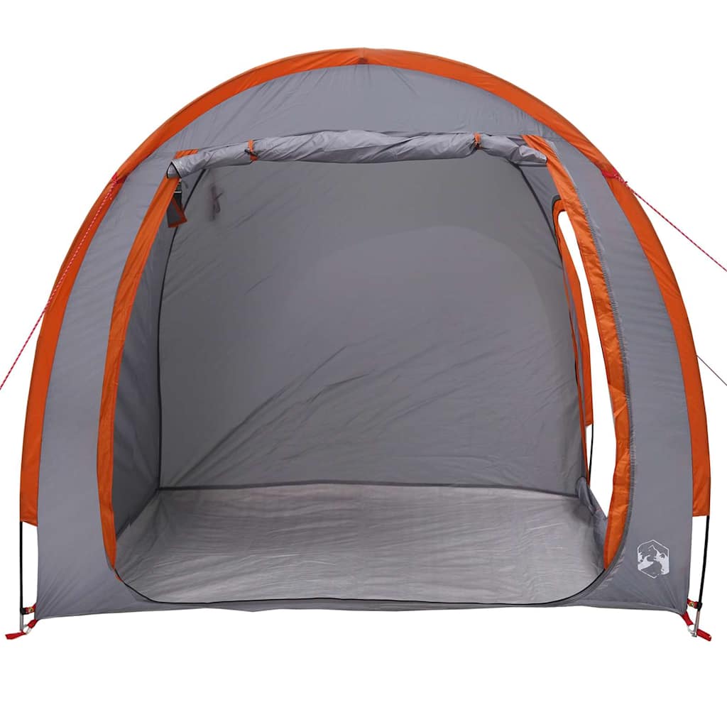 vidaXL Tenda porta biciclette Grigio e arancione 218 x 156 x 180 cm